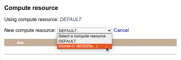Select Compute Resource